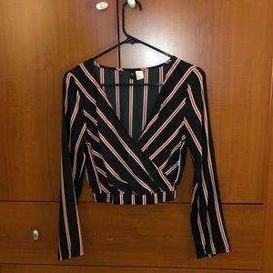 Striped crop blouse